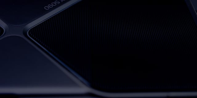 Close-up of an NVIDIA RTX graphics card