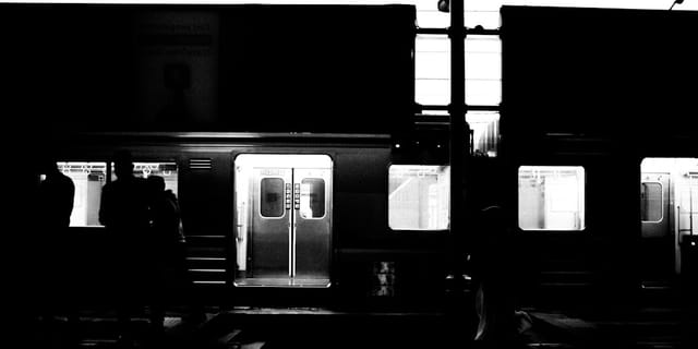 a train with a few people