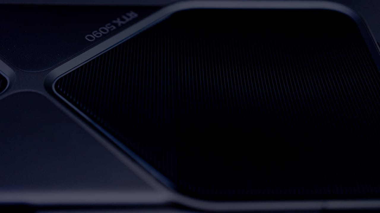 Close-up of an NVIDIA RTX graphics card
