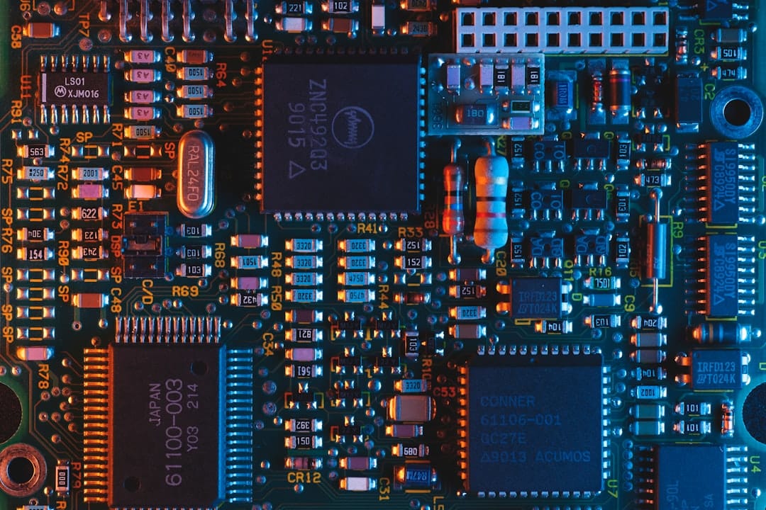 Close-up of GDDR memory chips soldered onto a graphics card PCB