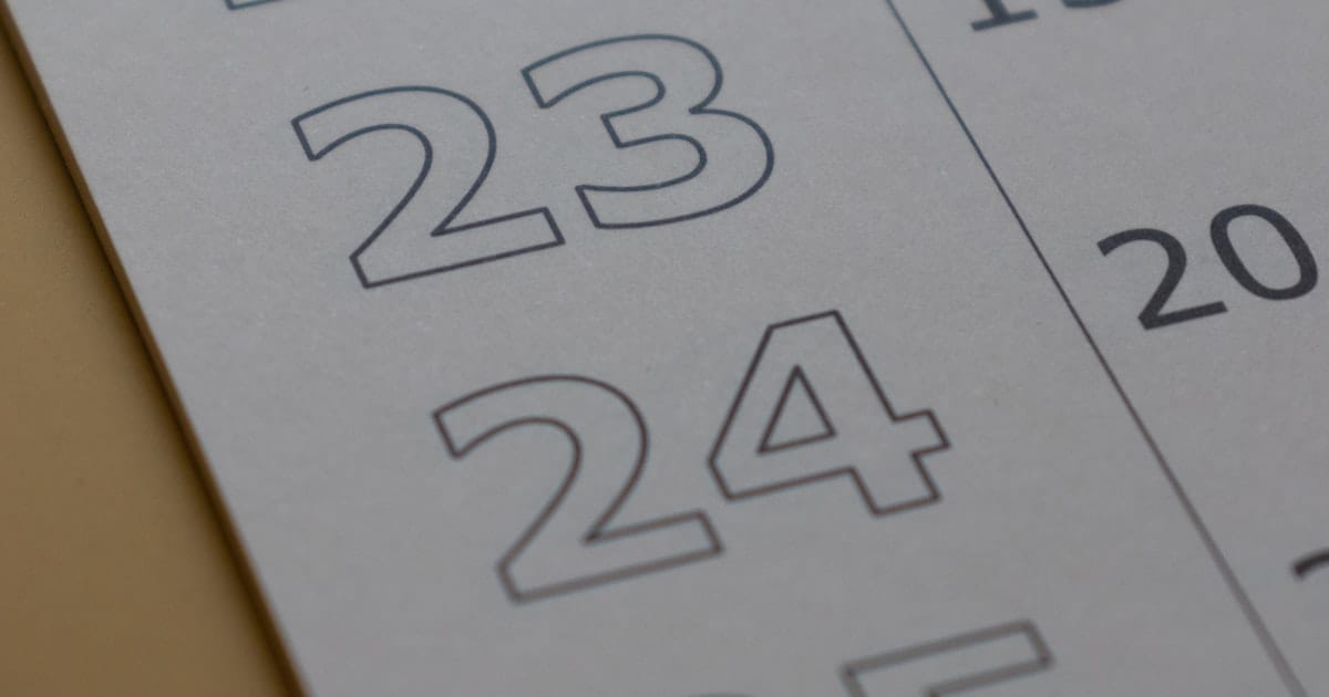 A wall calendar opened to the month of June